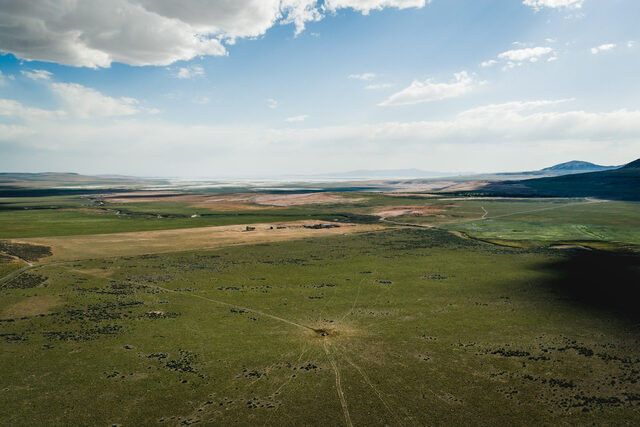 Cattle have created a spiderweb of tracks in a pasture in an area of Hansel Valley, in Box Elder County, that is part of the proposed Stratos Project, a massive data center planned for 40,000 acres of land, is pictured on Wednesday, May 27, 2026.(Photo by Spenser Heaps for Utah News Dispatch)