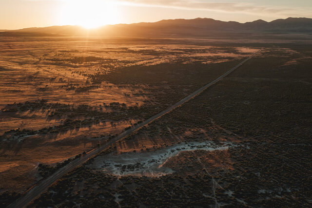 The sun rises over a part of Hansel Valley, in Box Elder County, near the proposed Stratos Project, a massive data center planned for 40,000 acres of land, on Thursday, May 28, 2026. (Photo by Spenser Heaps for Utah News Dispatch)