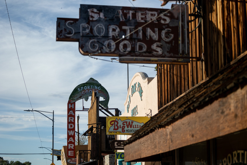 Businesses line Main Street in Lone Pine, California, on Thursday, Aug. 11, 2022.