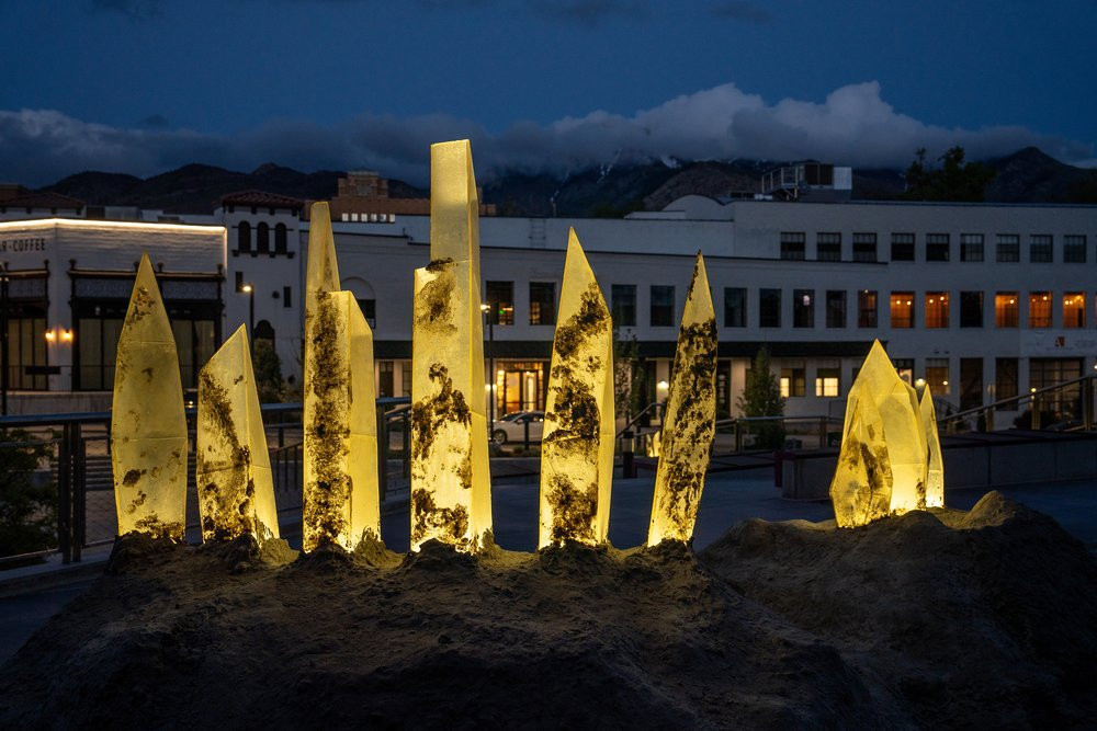 An undated photo of "This was water," an interactive art installation by Kellie Bornhoft and Carey Campbell currently at Ogden's Dumke Arts Plaza. (Benjamin Zack/Weber State University)