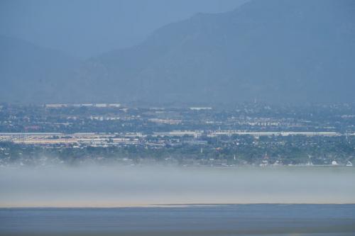 (Trent Nelson | The Salt Lake Tribune) Dust blows over the Great Salt Lake in Davis County on Monday, May 12, 2025.