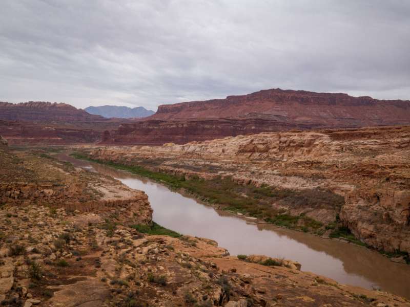 The Colorado River is pictured where if flows near Hite, just beyond the upper reaches of Lake Powell, on Friday, Sept. 19, 2025. (Photo by Spenser Heaps for Utah News Dispatch) The Colorado River is pictured where if flows near Hite, just beyond the upper reaches of Lake Powell, on Friday, Sept. 19, 2025. (Photo by Spenser Heaps for Utah News Dispatch)