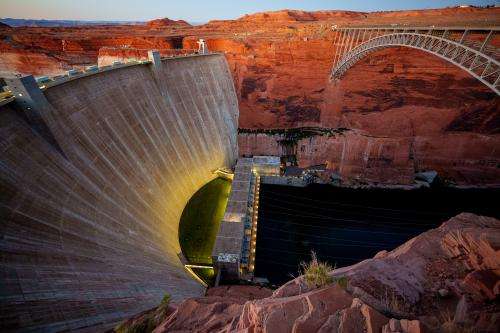 (Trent Nelson | The Salt Lake Tribune) Glen Canyon Dam in Page, Ariz., on Monday, May 19, 2025.