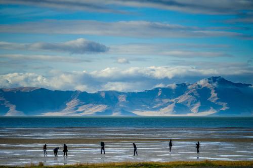 (Trent Nelson | The Salt Lake Tribune) Sightseers at the Great Salt Lake near Saltair on Friday, Jan. 2, 2026.