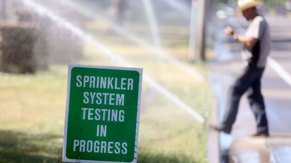 Gary Petit with Salt Lake City’s Public Lands Department repairs sprinklers in Liberty Park on July 7, 2022. Utah lawmakers are looking to improve conservation after a report outlined rising consumption trends in the Great Salt Lake basin. Gary Petit with Salt Lake City’s Public Lands Department repairs sprinklers in Liberty Park on July 7, 2022. Utah lawmakers are looking to improve conservation after a report outlined rising consumption trends in the Great Salt Lake basin. (Kristin Murphy, Deseret News)