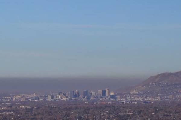 A dust storm envelops Salt Lake City on Nov. 28, 2021 (Roger McDonough | KCPW)