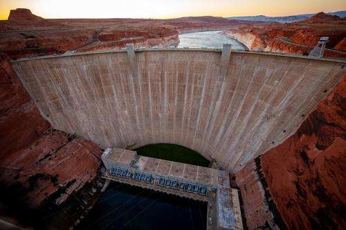 (Trent Nelson | The Salt Lake Tribune) Glen Canyon Dam in Page, Ariz., on Monday, May 19, 2025.