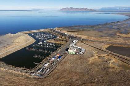 The Great Salt Lake Marina is seen with low water levels at the lake on Jan. 6. President Donald Trump included Utah's request for $1 billion for lake restoration projects in his proposed budget released last week. The Great Salt Lake Marina is seen with low water levels at the lake on Jan. 6. President Donald Trump included Utah's request for $1 billion for lake restoration projects in his proposed budget released last week. (Scott G Winterton, Deseret News)