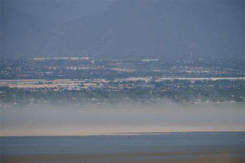 (Trent Nelson  |  The Salt Lake Tribune) Dust blows over the Great Salt Lake in Davis County on Monday, May 12, 2025.