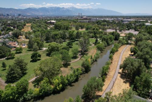 (Francisco Kjolseth  | The Salt Lake Tribune) The Jordan River Trail is pictured on Thursday, July 10, 2025, as Salt Lake City prepares to reopen the path on Friday between Cottonwood Park and 700 North following improvements aiming to address persistent crime and boost recreation.