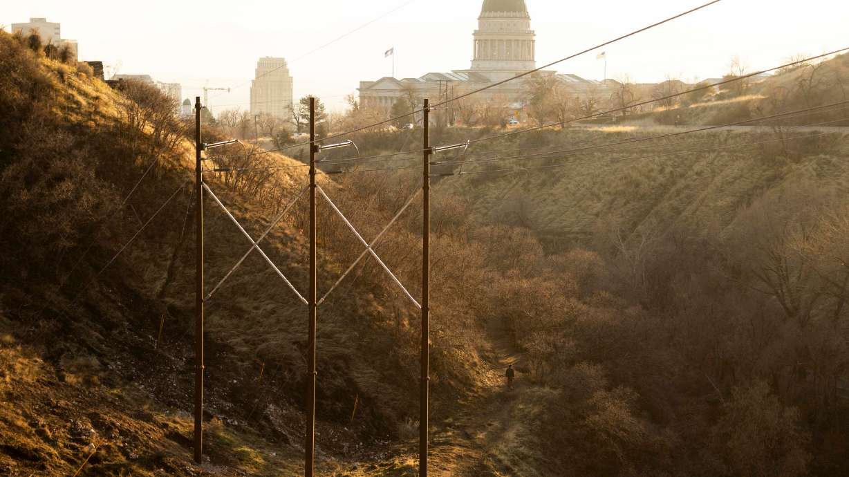 City Creek Canyon in Salt Lake City on Feb. 2. Salt Lake City ended its 2025-2026 snow season on Tuesday, collecting its lowest total by a wide margin. (Rio Giancarlo, Deseret News)