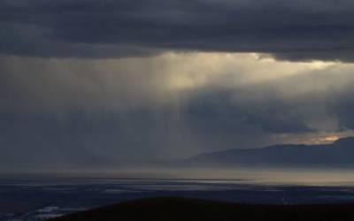 A storm over the Great Salt Lake on May 29, 2022 (Roger McDonough | KCPW)