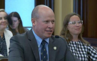 Photo by: John Eulberg, FOX 13 News  Rep. Joel Ferry, R-Brigham City, appears at his Senate confirmation hearing to lead Utah's Department of Natural Resources.
