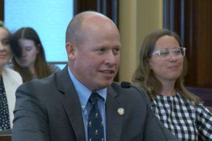 Photo by: John Eulberg, FOX 13 News  Rep. Joel Ferry, R-Brigham City, appears at his Senate confirmation hearing to lead Utah's Department of Natural Resources.