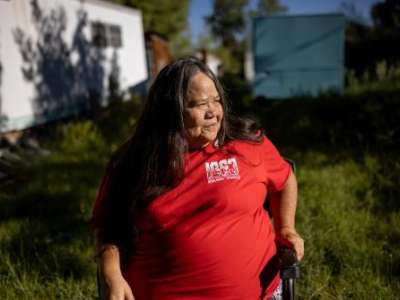 67, the tribal historic preservation officer for the Lone Pine Paiute-Shoshone Reservation, poses for a photo at her home on the reservation near Lone Pine, California, on Friday, Aug. 12, 2022. Spenser Heaps, Deseret News