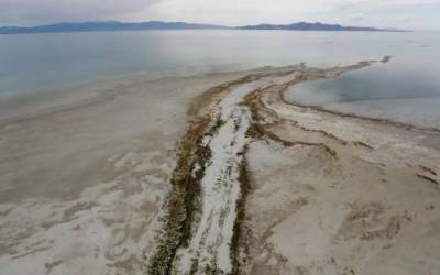 The shores of the Great Salt Lake on the southwest side of Antelope Island are pictured on Thursday, May 10, 2018 Spenser Heaps, Deseret News