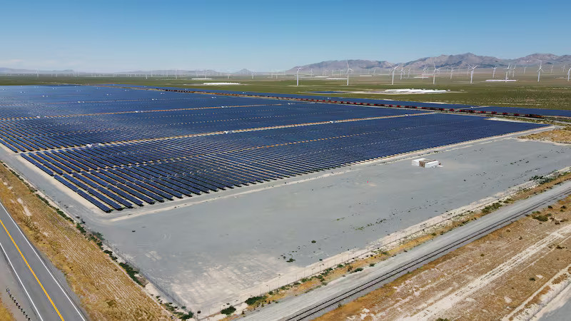 Solar fields and wind turbines near the site of the FORGE geothermal demonstration sight near Milford on Thursday, July 6, 2023. Scott G Winterton, Deseret News 