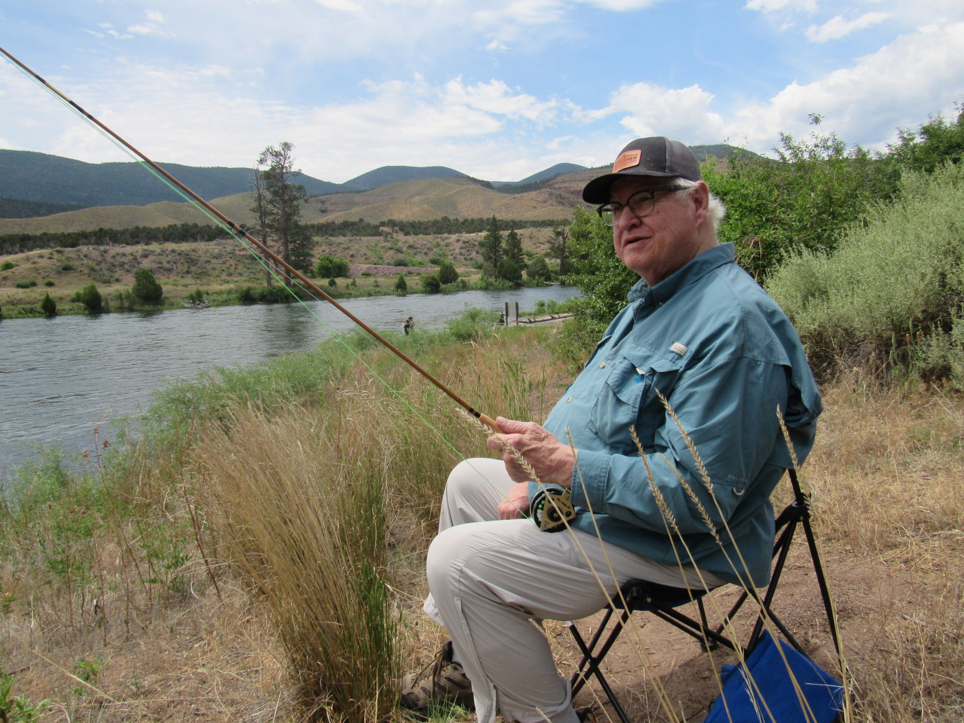 Legendary fly fisherman Emmett Heath at Little Hole along the Green River in Utah. (Sheri Quinn/UPR)