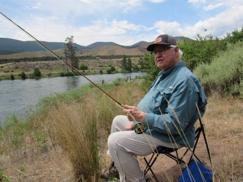 Legendary fly fisherman Emmett Heath at Little Hole along the Green River in Utah. (Sheri Quinn/UPR)