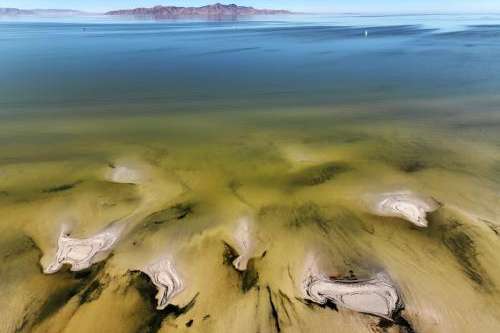 Sand bars near the shoreline of the Great Salt Lake, near Magna on September 24, 2024. Scott G Winterton, Deseret News