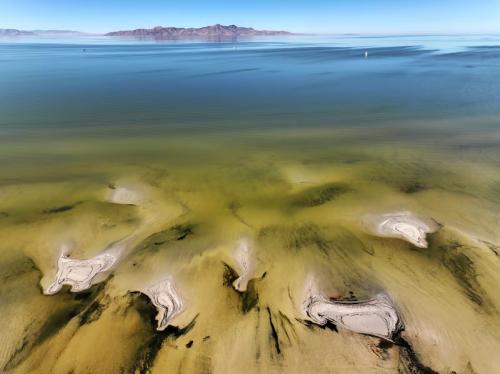 Sand bars near the shoreline of the Great Salt Lake, near Magna on September 24, 2024. Scott G Winterton, Deseret News