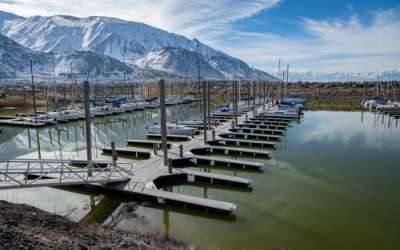 The marina at Great Salt Lake State Park, near Magna, Utah, Jan. 27, 2024. Photo by Jim Hill, KUER