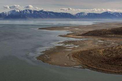 The Great Salt Lake as seen Thursday from the north end of Stansbury Island in Tooele County. Experts are hopeful a plentiful irrigation season is a sign of things to come this winter for the lake. (Kristin Murphy, Deseret News)