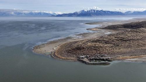 The Great Salt Lake and the north end of Stansbury Island are pictured in Tooele County on Jan. 2. The Great Salt Lake Strike Team released its annual lake report on Tuesday. (Kristin Murphy, Deseret News)