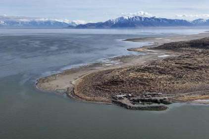 The Great Salt Lake and the north end of Stansbury Island are pictured in Tooele County on Jan. 2. The Great Salt Lake Strike Team released its annual lake report on Tuesday. (Kristin Murphy, Deseret News)