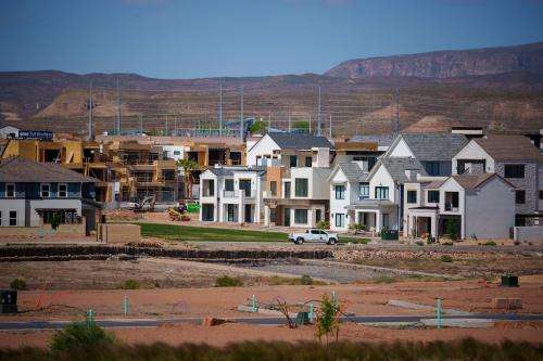 (Trent Nelson | The Salt Lake Tribune) Housing in St. George on Wednesday, May 3, 2023. The Washington County Water Conservancy District's master plan calls for constructing a $1 billion regional reuse system that will eventually include a facility to treat and convert sewage into clean drinking water.