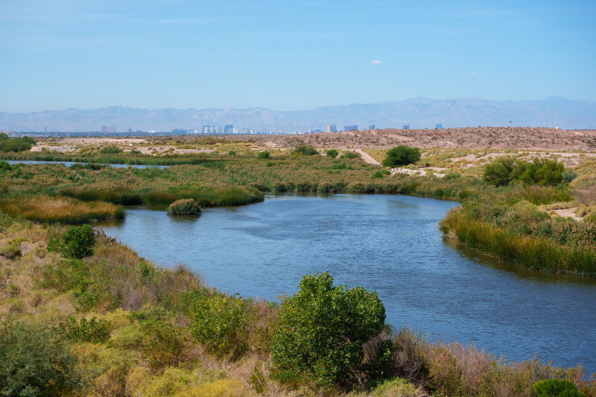 (Trent Nelson  |  The Salt Lake Tribune) Las Vegas Wash, a 12-mile-long channel that feeds treated water to Lake Mead, on Thursday, Sept. 29, 2022.